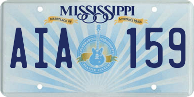MS license plate AIA159
