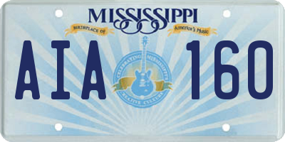 MS license plate AIA160