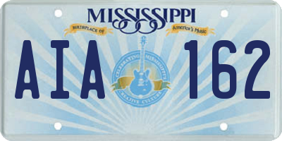 MS license plate AIA162