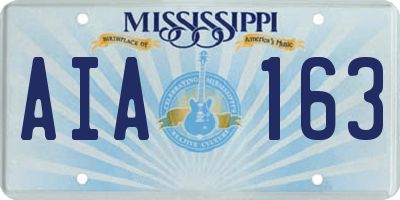 MS license plate AIA163