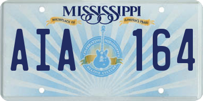 MS license plate AIA164