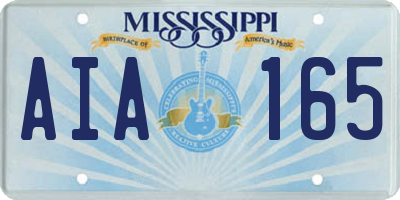MS license plate AIA165