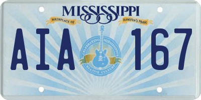MS license plate AIA167