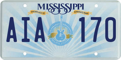 MS license plate AIA170
