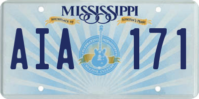 MS license plate AIA171