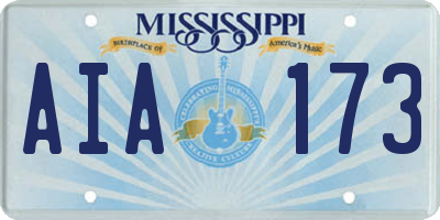 MS license plate AIA173