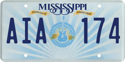 MS license plate AIA174