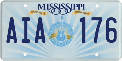 MS license plate AIA176