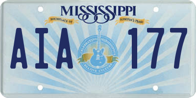 MS license plate AIA177