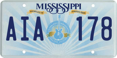 MS license plate AIA178