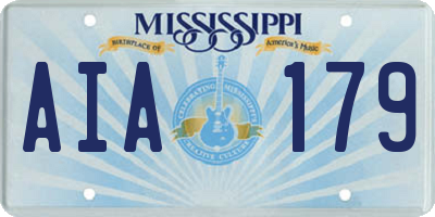 MS license plate AIA179