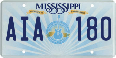 MS license plate AIA180