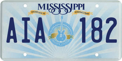 MS license plate AIA182