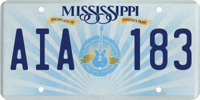 MS license plate AIA183