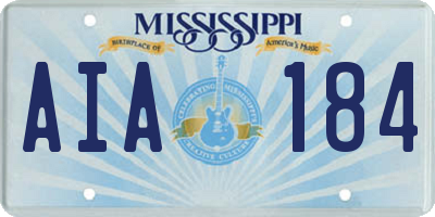 MS license plate AIA184