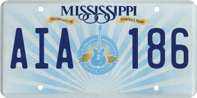 MS license plate AIA186