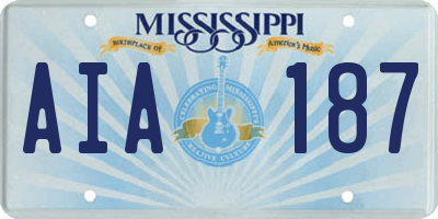 MS license plate AIA187