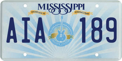 MS license plate AIA189