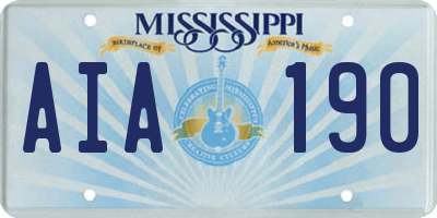 MS license plate AIA190