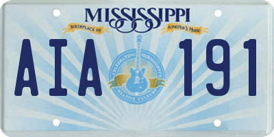 MS license plate AIA191