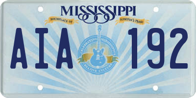 MS license plate AIA192