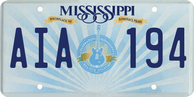 MS license plate AIA194