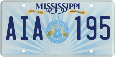 MS license plate AIA195