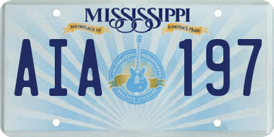 MS license plate AIA197
