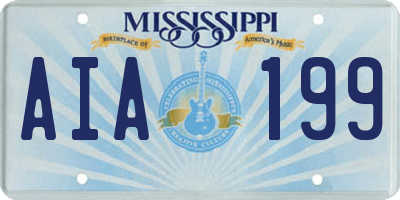 MS license plate AIA199