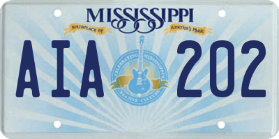 MS license plate AIA202