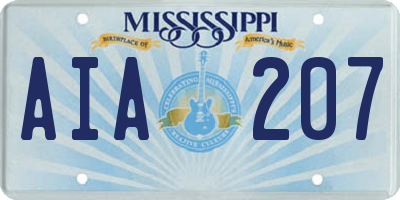 MS license plate AIA207
