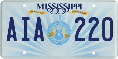 MS license plate AIA220