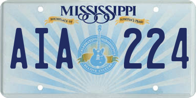 MS license plate AIA224
