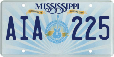 MS license plate AIA225