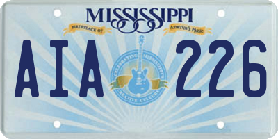MS license plate AIA226
