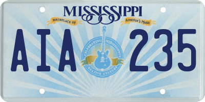 MS license plate AIA235