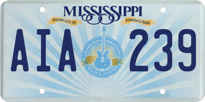 MS license plate AIA239