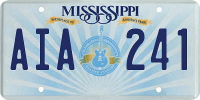 MS license plate AIA241