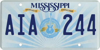 MS license plate AIA244