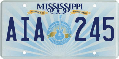 MS license plate AIA245