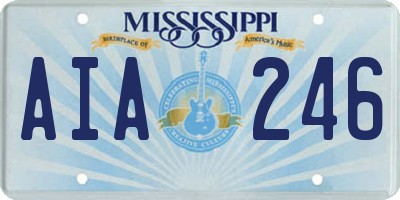 MS license plate AIA246