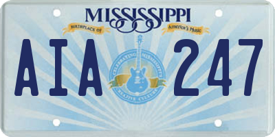 MS license plate AIA247
