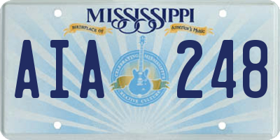 MS license plate AIA248