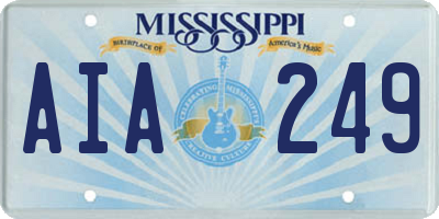 MS license plate AIA249
