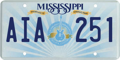 MS license plate AIA251
