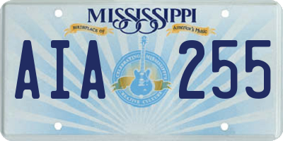 MS license plate AIA255