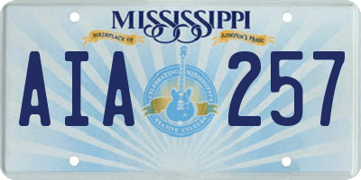 MS license plate AIA257