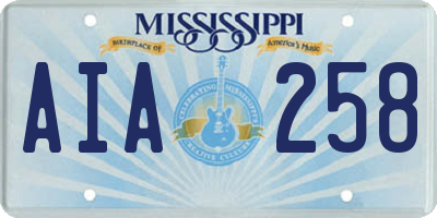 MS license plate AIA258