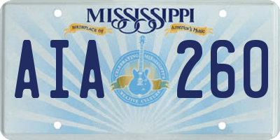 MS license plate AIA260