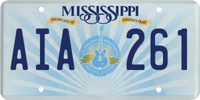 MS license plate AIA261